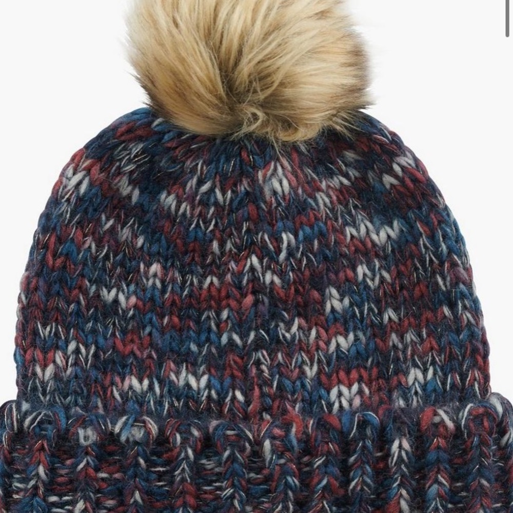 BNWT Lucky Brand Metallic Marled Pom Beanie and Scarf set